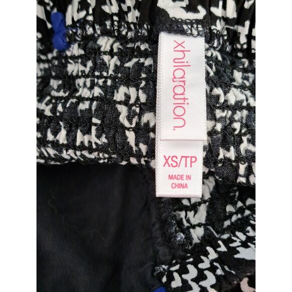 Xhilaration Strapless Black And White High Low Dress Blue Accents Size XS - Picture 8 of 8